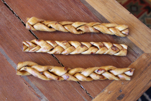 6" Skinny Braided Rawhides (Set of 3)