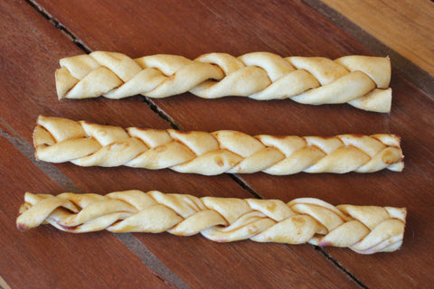 6" Skinny Braided Rawhides (Set of 3)