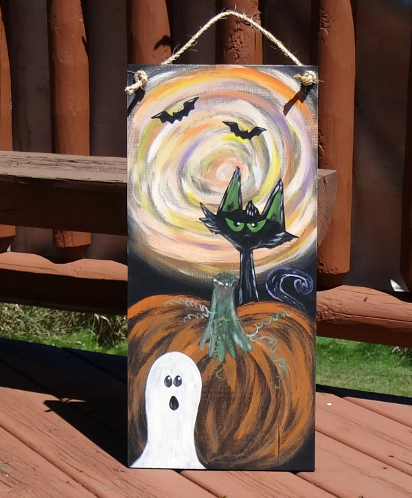 Halloween Cat & Ghost Board